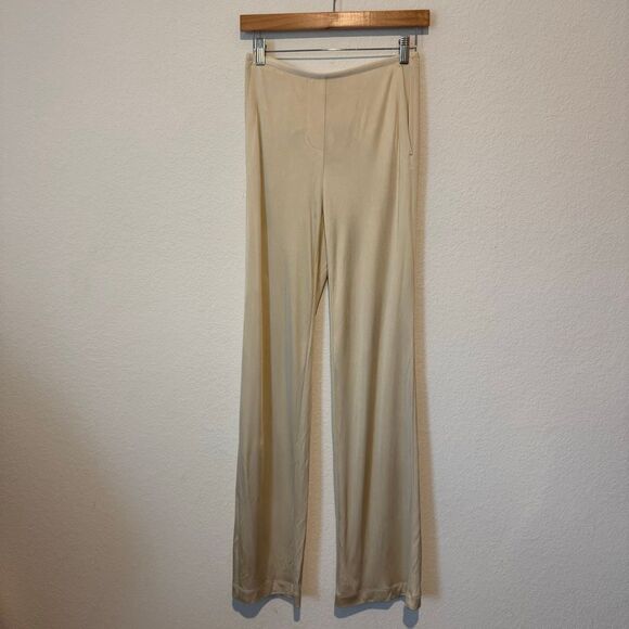 Helmut Lang Warm Sand Fluid Car Stretch Jersey Trouser Pants Women's Size XS